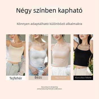 Ultra vékony, seamless nyári top Ice Silk anyagból, beépített melltartó betéttel, minimalistikus hátsó rész