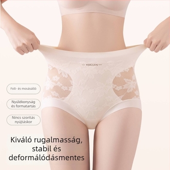 Plusz méretű női magas derekú alsónemű, hasi kontúr formázó, légáteresztő viszkóz anyag, antibakteriális alátét az intim területen, virágmintás