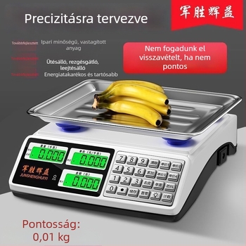 Kompakt 30 kg-os elektronikus mérleg üzleti felhasználásra, pontos konyhai mérleg zöldségüzlethez és standon történő értékesítéshez