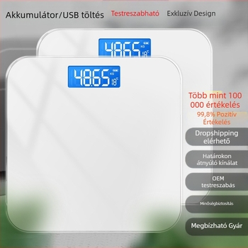 Otthoni használatra szánt testsúlymérő Bluetooth-kapcsolattal, pontos digitális mérleg testsúly-, testzsír- és nedvesség méréséhez, akkumulátoros/USB töltés, felnőtteknek