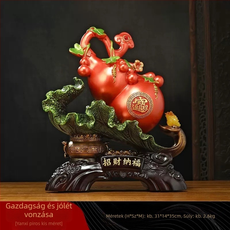 Kínai stílusú gyantából készült díszfigura nappalira, az előszobába vagy TV-állványra – új otthon ajándék