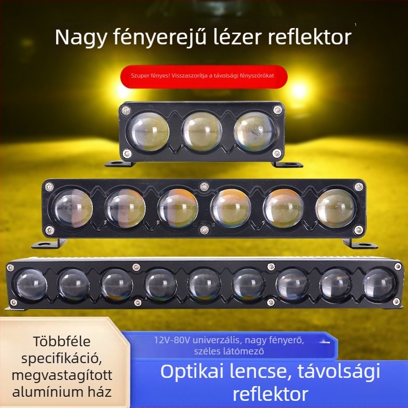 Autó LED lézeres spotlámpa, ködfénnyel az első hűtőmaszkon, külső hosszú- és rövidfény-projekció, tetőre szerelt