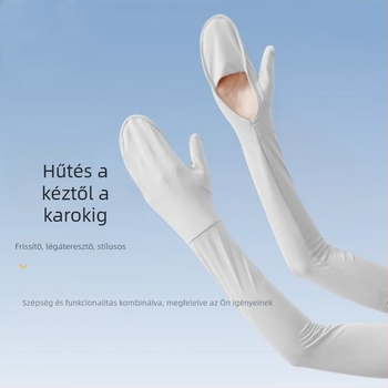 Női UV-védett Ice Silk hosszú ujjú kézvédő, teljes ujjfedéssel, vezetéshez és kerékpározáshoz