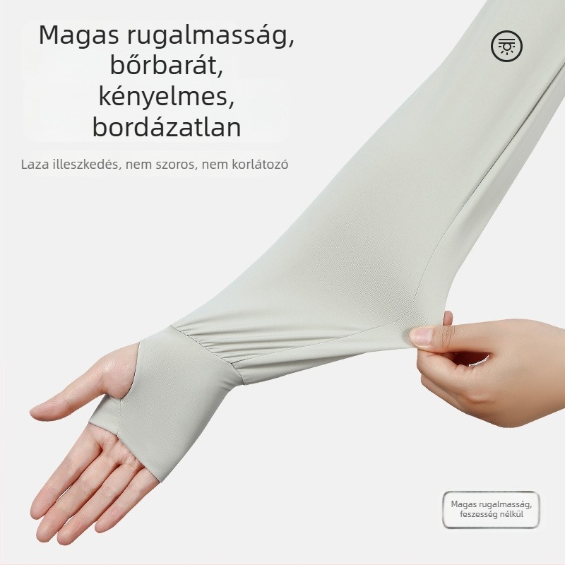Női UV-védett hosszú ice silk ujjú kerékpározáshoz kültéren, egyszínű, minimalist stílus