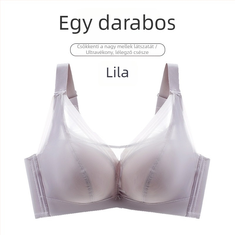 Plusz méretű latex Push-Up melltartó fémkerettel, ultra vékony, teljes kosár, nők számára, amely optikailag kisebbnek mutatja a melleket