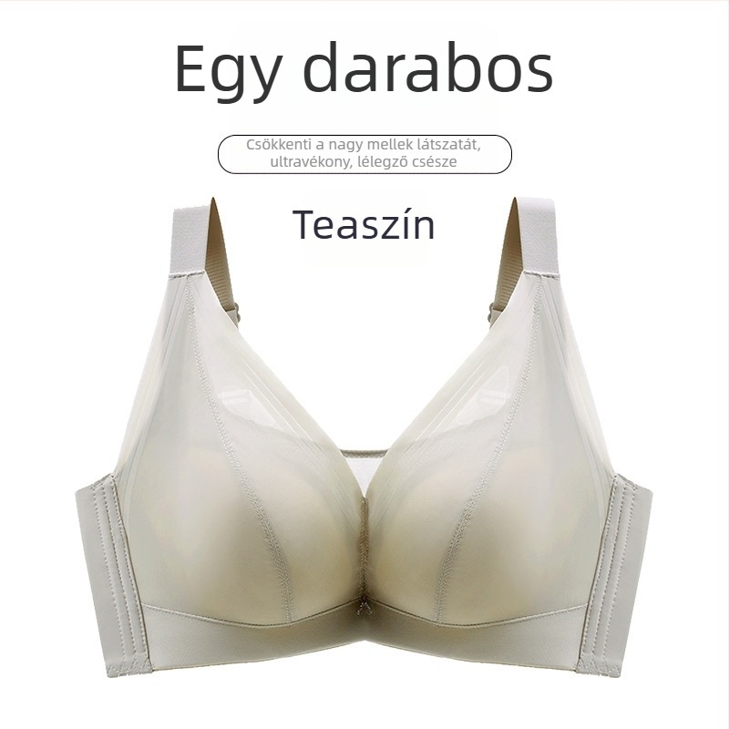 Plusz méretű latex Push-Up melltartó fémkerettel, ultra vékony, teljes kosár, nők számára, amely optikailag kisebbnek mutatja a melleket