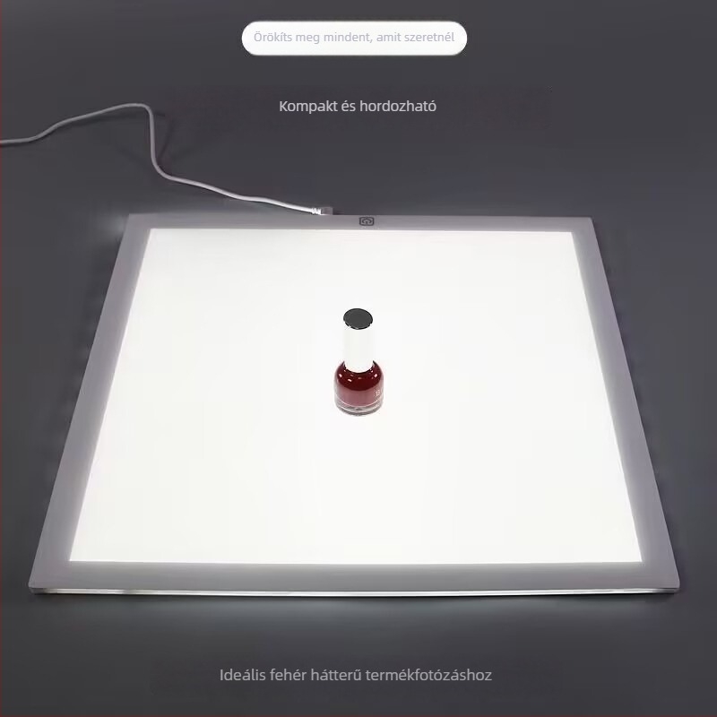 Állítható LED fotóstúdió világítás softbox-szal, 30×30 cm, árnyék nélküli, élő közvetítéshez