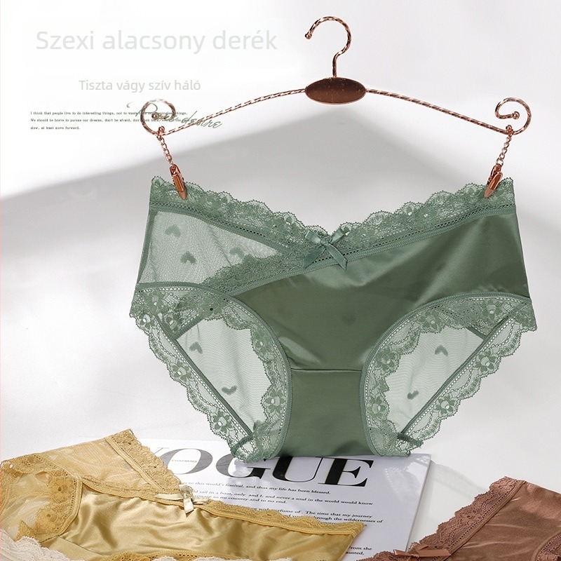 Csipkés női alsó, alacsony derékvonal, virágos mintával, könnyű nyári stílus, terhességhez alkalmas.