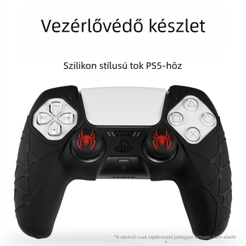 PS5 kontrollerhez szilikon védőtok – teljes lefedettség, puha héj, pók mintázat, csúszásmentes