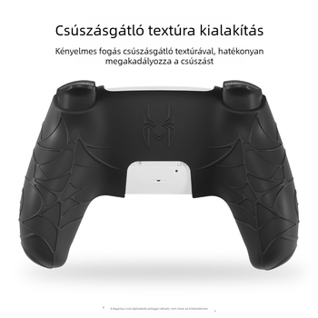 PS5 kontrollerhez szilikon védőtok – teljes lefedettség, puha héj, pók mintázat, csúszásmentes