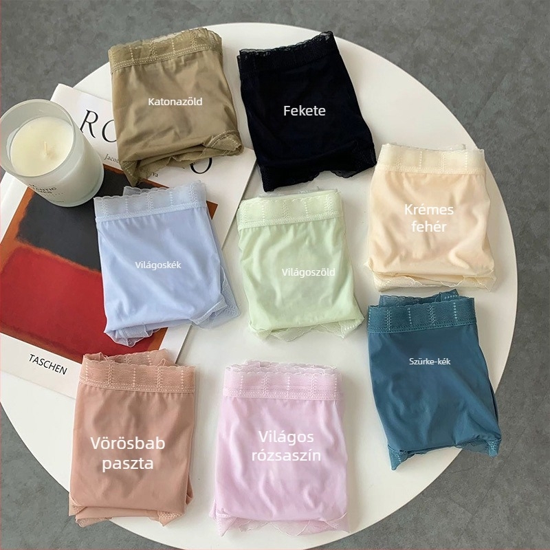 Ice Silk női alsónemű, ultra vékony, antibakteriális pamut szegéllyel, lélegző csipkés szegély, nagy méret, gyors száradás