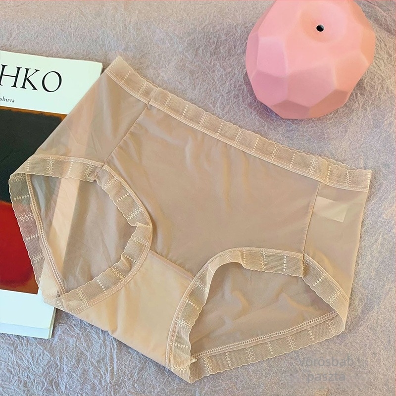 Ice Silk női alsónemű, ultra vékony, antibakteriális pamut szegéllyel, lélegző csipkés szegély, nagy méret, gyors száradás
