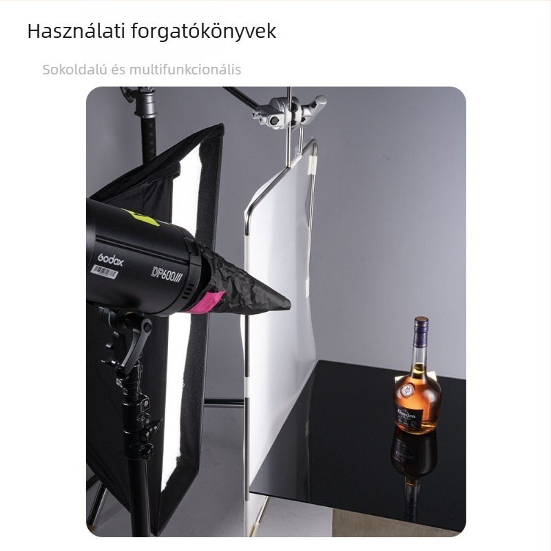 Fekete fotóháttér papír alumíniumfóliával, fényelnyelő szövettel a fény kontrolljáért