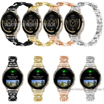 18 mm-es fém óraszíj Garmin Vivoactive Venu3-hoz gyémánt díszítéssel