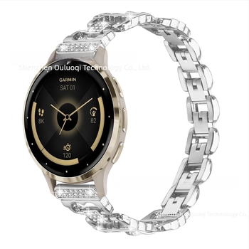 18 mm-es fém óraszíj Garmin Vivoactive Venu3-hoz gyémánt díszítéssel