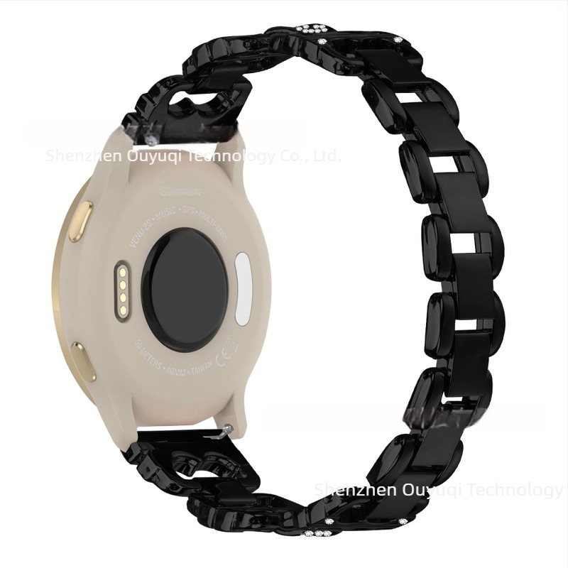 18 mm-es fém óraszíj Garmin Vivoactive Venu3-hoz gyémánt díszítéssel