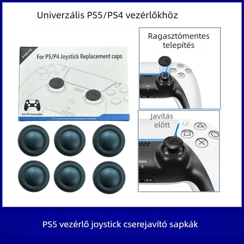 PS4 joystick csere sapkák – gomba fej alakú védősapkák, rácsos mintával, színes dobozos csomagolás
