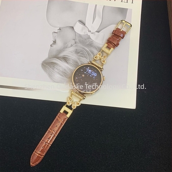 Huawei Watch GT szíj krokodil mintázatú, pillangó-diamant díszítés, 18/20/22 mm