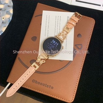 Huawei Watch GT szíj krokodil mintázatú, pillangó-diamant díszítés, 18/20/22 mm