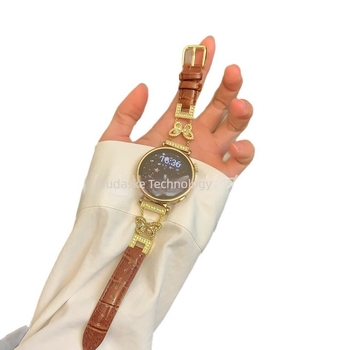 Huawei Watch GT szíj krokodil mintázatú, pillangó-diamant díszítés, 18/20/22 mm