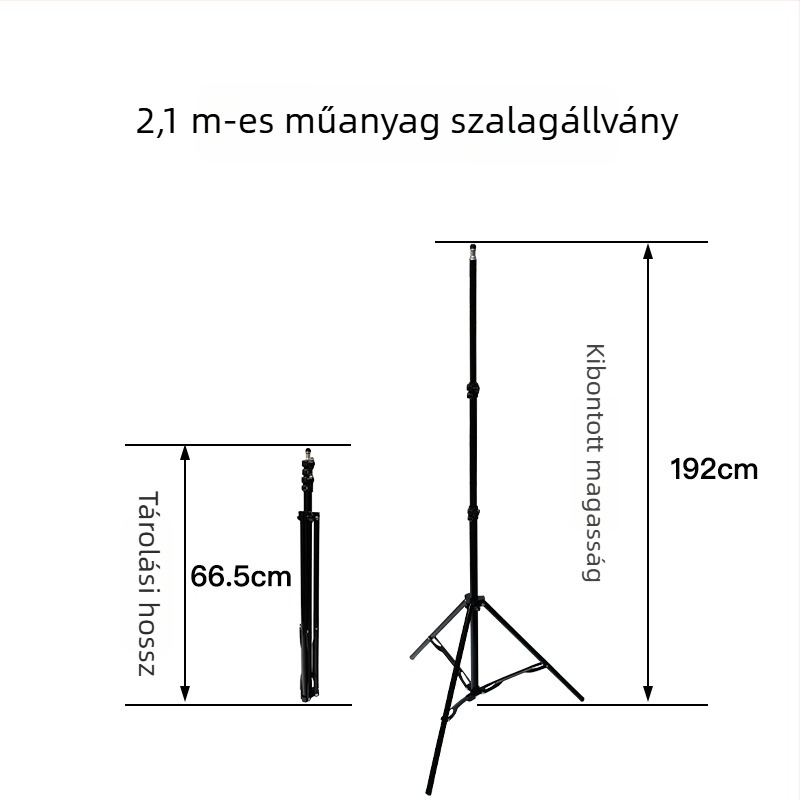 2,1 m-es mobil élő közvetítés állvány padlón álló háromlábú, fotófény és hőmérő