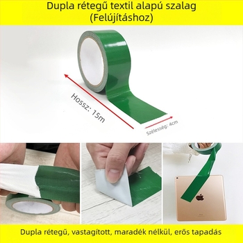 Kétoldalas textile alapú padlóvédő szalag, vízálló ragasztóval, fényvisszaverő figyelmeztető jelleggel, magas tapadással, dekorációs padlókhoz