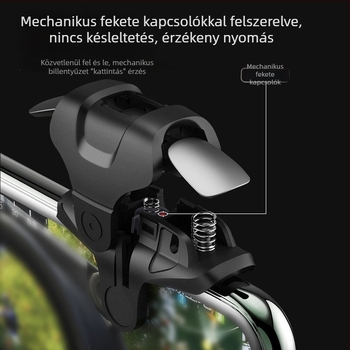 Harmadik generációs mobil játékvezérlő mechanikus ötvözet gombokkal és erő-visszacsatolással iPhone- és Android-készülékekhez