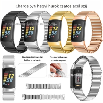 Rozsdamentes acél karkötő Fitbit Charge 5 és Charge 6-hoz Mountain Loop Slingshot csattal, 18 mm