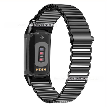 Rozsdamentes acél karkötő Fitbit Charge 5 és Charge 6-hoz Mountain Loop Slingshot csattal, 18 mm