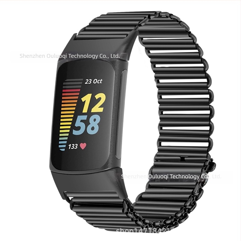 Rozsdamentes acél karkötő Fitbit Charge 5 és Charge 6-hoz Mountain Loop Slingshot csattal, 18 mm