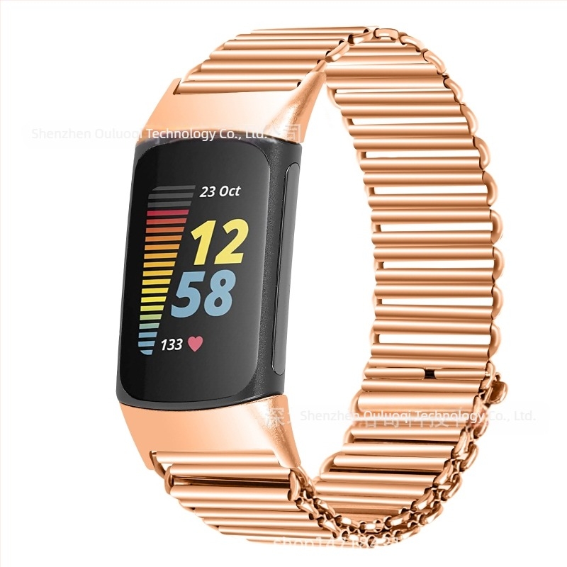 Rozsdamentes acél karkötő Fitbit Charge 5 és Charge 6-hoz Mountain Loop Slingshot csattal, 18 mm