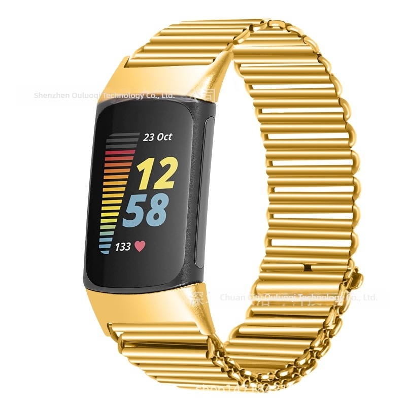 Rozsdamentes acél karkötő Fitbit Charge 5 és Charge 6-hoz Mountain Loop Slingshot csattal, 18 mm