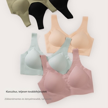 Vezeték nélküli push-up melltartó beépített, nem kivehető párnázással, egy darabból formázott kosarak