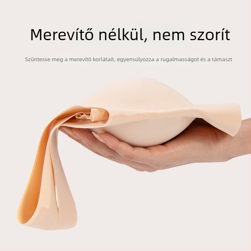 Vezeték nélküli push-up melltartó beépített, nem kivehető párnázással, egy darabból formázott kosarak