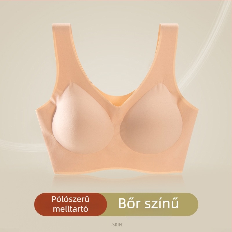 Vezeték nélküli push-up melltartó beépített, nem kivehető párnázással, egy darabból formázott kosarak