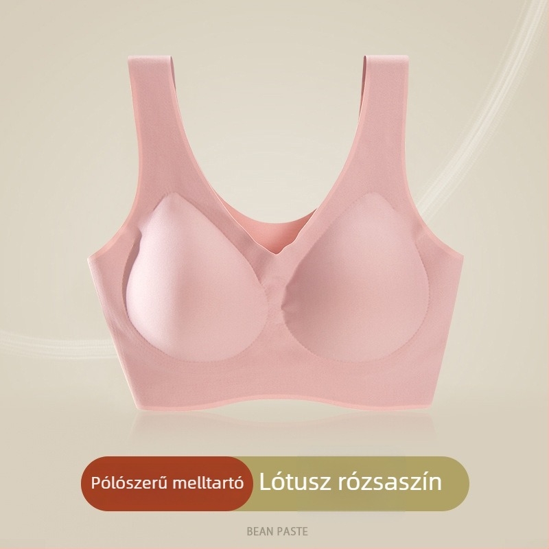 Vezeték nélküli push-up melltartó beépített, nem kivehető párnázással, egy darabból formázott kosarak