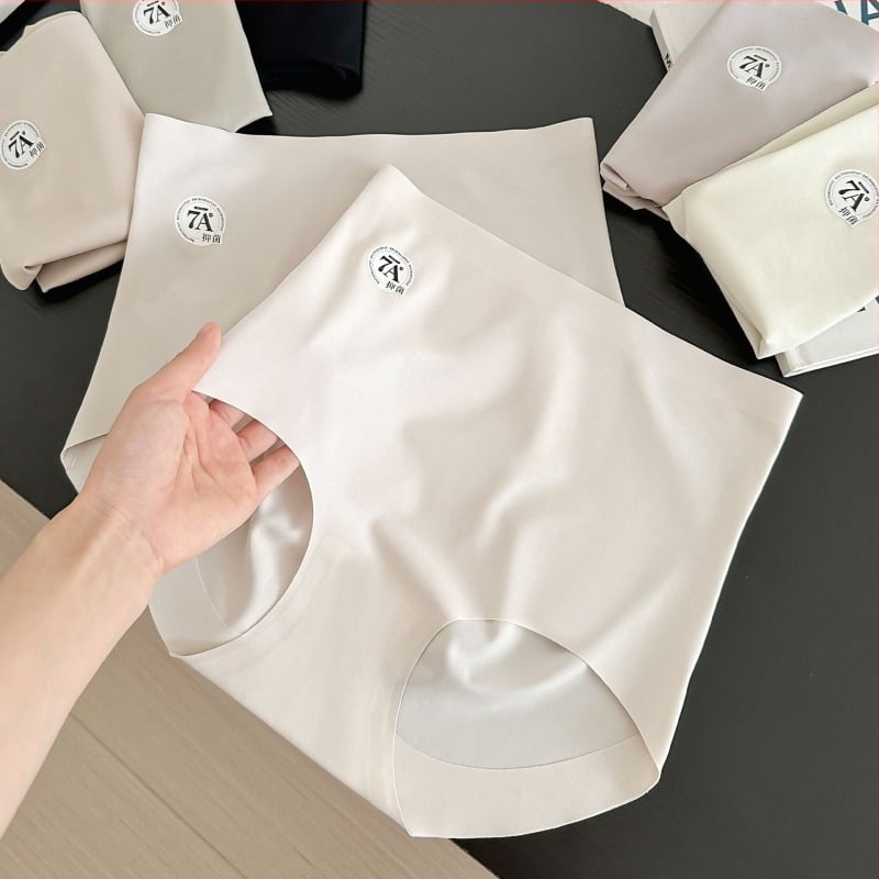 Női magas derekú antibakteriális Ice Silk fehérnemű Nylonból, lélegző, egyszínű, 7A