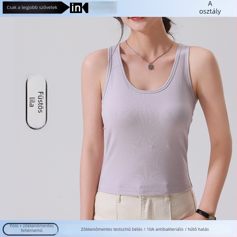 tavasz-nyári pamut-tencel keverék, lágy érintés, racerback, beépített half-Cup mellrész, szűk szabású topp rétegzéshez vagy önálló viselethez