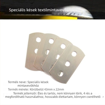 Textília mintavételi penge, korong mintavételi penge, háromlyukú penge, gravírozó korong penge, tömegmérő eszköz penge