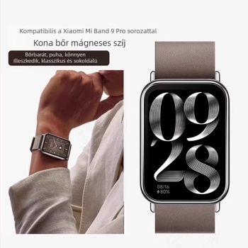 Kona bőr mágneses szíj Xiaomi Mi Band 9 Pro és 8 Pro, NFC, uniszex, sportos stílus