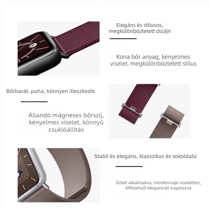 Kona bőr mágneses szíj Xiaomi Mi Band 9 Pro és 8 Pro, NFC, uniszex, sportos stílus