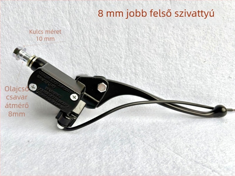 Elektromos motorkerékpár tárcsafék pumpa – univerzális módosítás, 8 mm-es tömlőcsatlakozó, 10 mm-es alumíniumötvözet, érzékeny kioldó kapcsoló