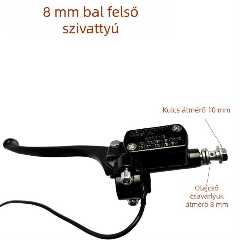 Elektromos motorkerékpár tárcsafék pumpa – univerzális módosítás, 8 mm-es tömlőcsatlakozó, 10 mm-es alumíniumötvözet, érzékeny kioldó kapcsoló