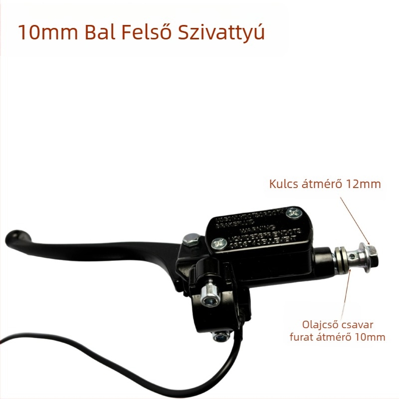 Elektromos motorkerékpár tárcsafék pumpa – univerzális módosítás, 8 mm-es tömlőcsatlakozó, 10 mm-es alumíniumötvözet, érzékeny kioldó kapcsoló