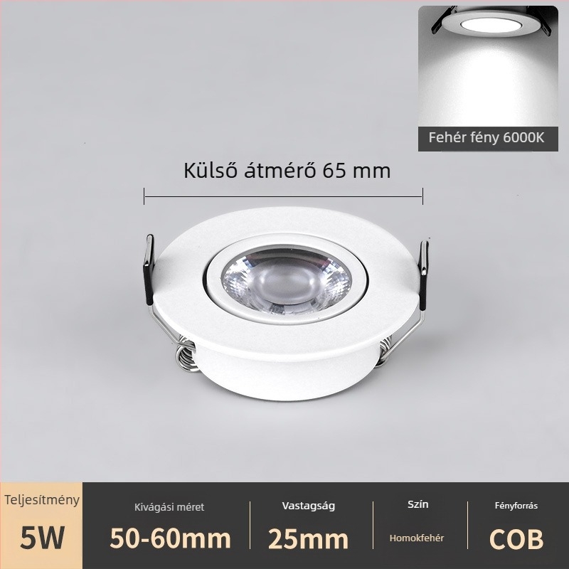 Palace Lunko 2026 ultra vékony beépített LED mennyezeti lámpa, anti-glare, állítható szögű, domb alakú spot