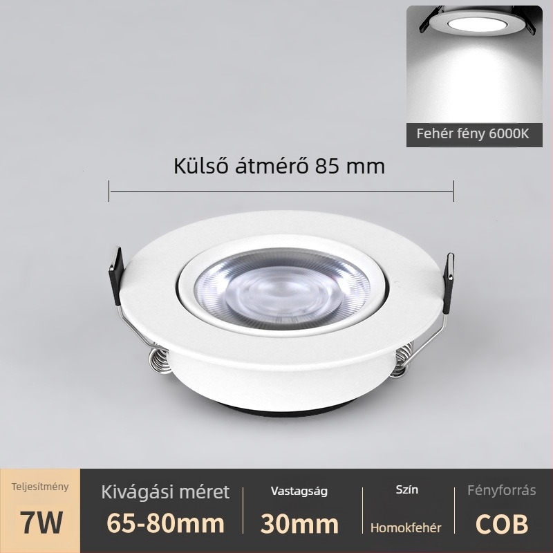 Palace Lunko 2026 ultra vékony beépített LED mennyezeti lámpa, anti-glare, állítható szögű, domb alakú spot