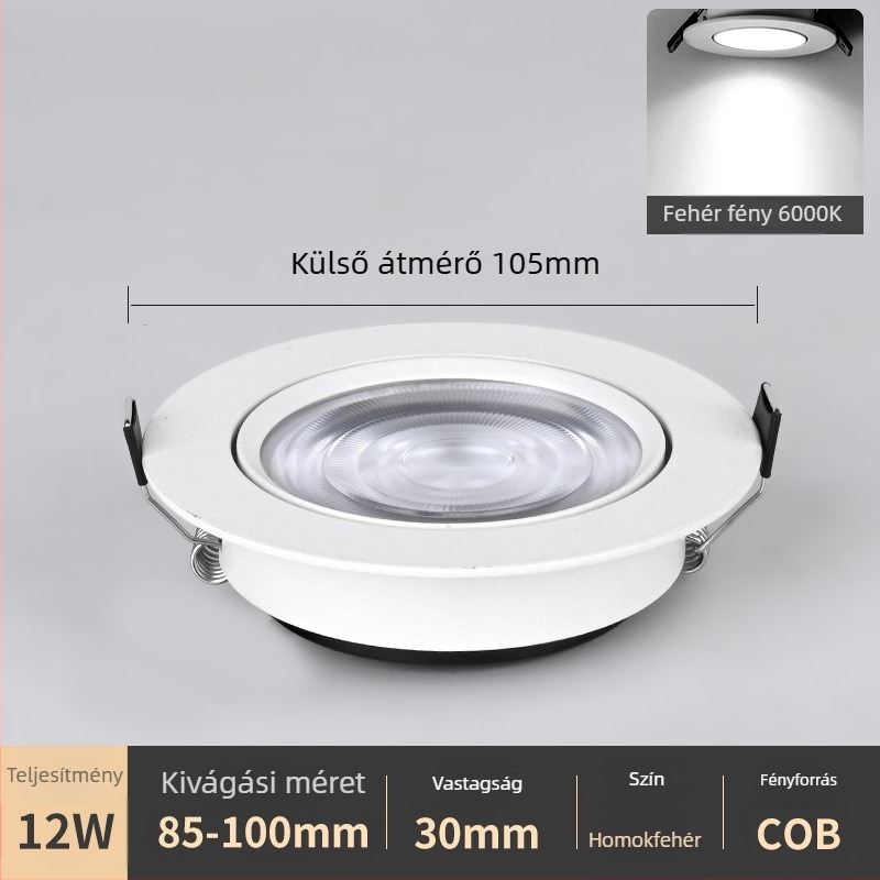 Palace Lunko 2026 ultra vékony beépített LED mennyezeti lámpa, anti-glare, állítható szögű, domb alakú spot
