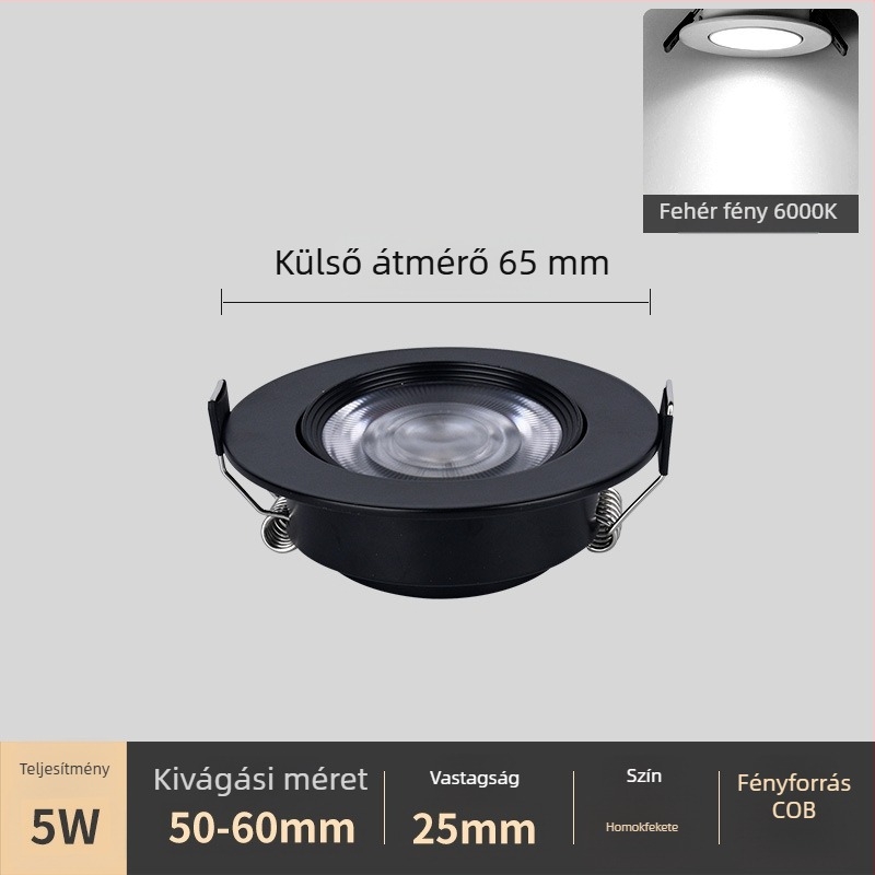Palace Lunko 2026 ultra vékony beépített LED mennyezeti lámpa, anti-glare, állítható szögű, domb alakú spot