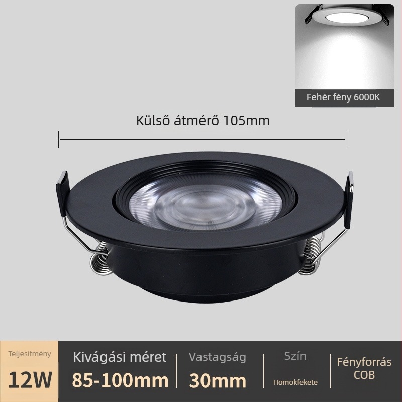 Palace Lunko 2026 ultra vékony beépített LED mennyezeti lámpa, anti-glare, állítható szögű, domb alakú spot