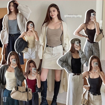 Női camisole melltartóbetéttel és vékony pántokkal, kerek nyakú